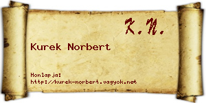 Kurek Norbert névjegykártya